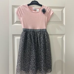 Pretty pink and leopard dress with tie waist. Size 10.